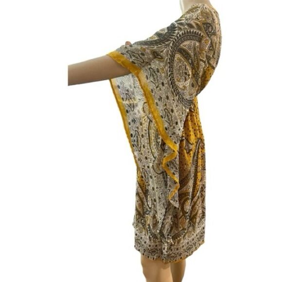 MPH Collection Yellow Fluttery Paisley Dress - Picture 3 of 8